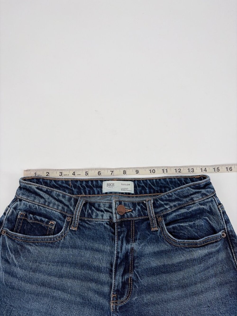 BKE Denim Taylor Low Slung Baggy Fit Classic Straight Distressed Jeans Womens 26 - Picture 7 of 9